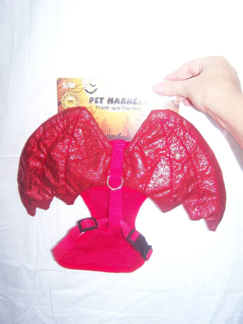 Toy Time Red Sparkly Dragon Pet Harness Sz S/M